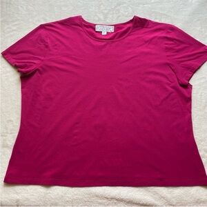 St John Essentials By Marie Gray Fuchsia Short Sleeve Top Size XL